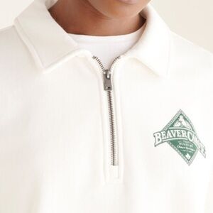 Roots Beaver Canoe Zip Polo Dark Grey